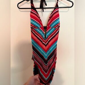 Mossimo one piece striped swimsuit M